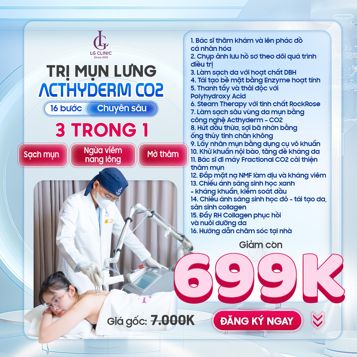 trị mụn lưng acthyderm co2