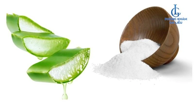 Muối và nha đam tươi