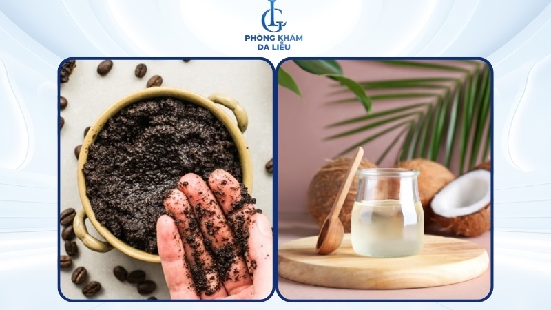 Bã cà phê + dầu dừa