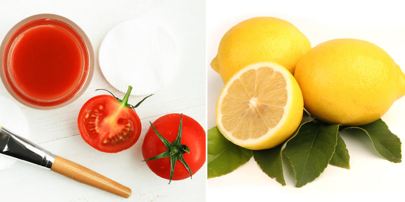 Mặt nạ chanh cà chua giảm mụn
