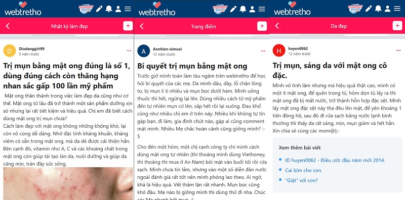 review trị mụn bằng mật ong sau 1 đêm trên webtretho