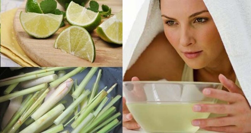 Xông mặt trị mụn kết hợp chanh với sả