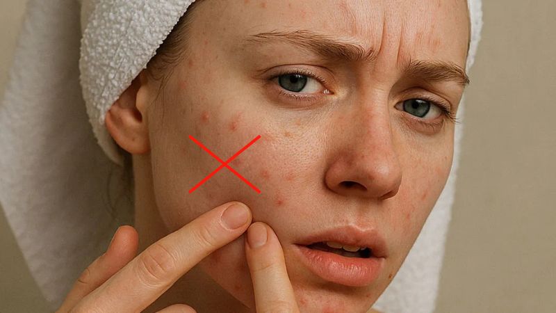 không nặn mụn ẩn ở má