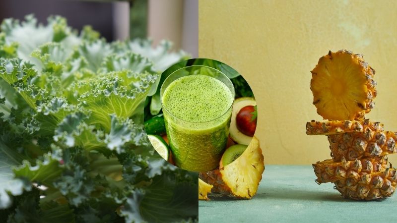 Nước ép cải xoăn và thơm