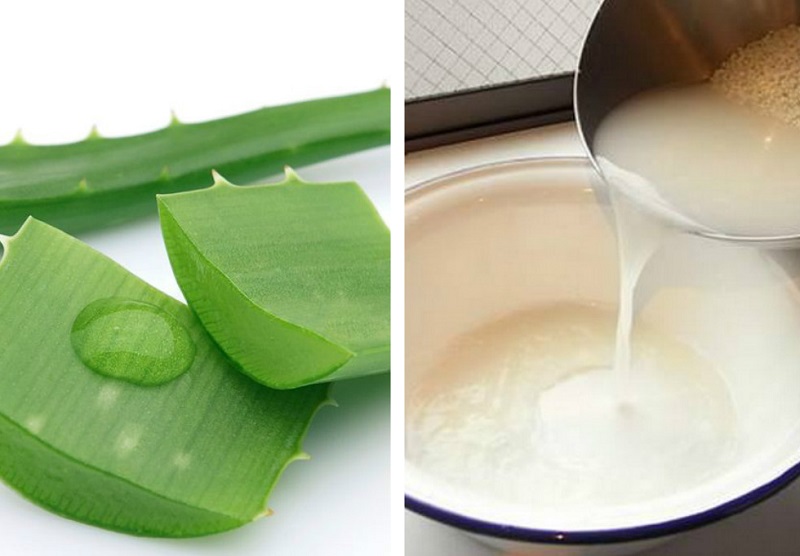 Nha đam với nước vo gạo